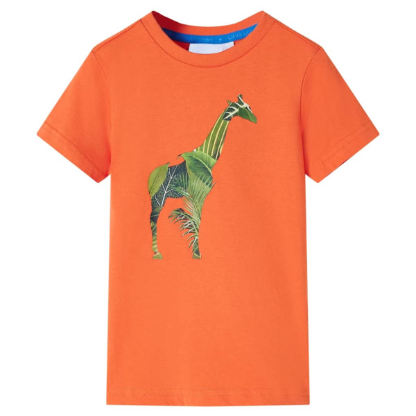 T-shirt infantil com estampa de girafa laranja 140 D