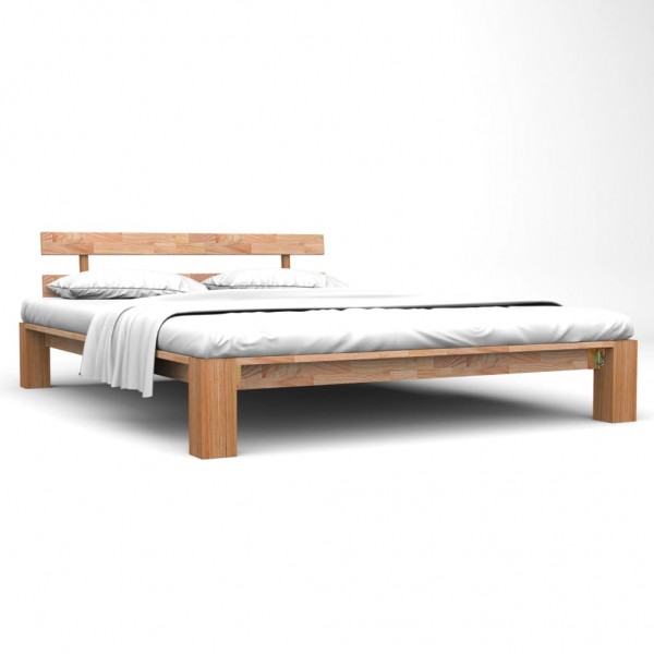 Estrutura de cama de madeira maciça de carvalho 160x200 cm D