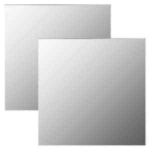 Espejos de pared cuadrados 2 unidades vidrio 50x50 cm D