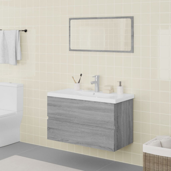 Set de muebles de baño madera contrachapada gris Sonoma D