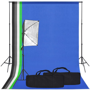 Kit de estúdio fotográfico com softbox e fundo D
