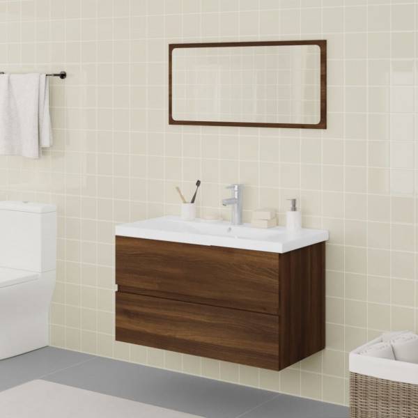 Set de muebles de baño madera contrachapada marrón roble D