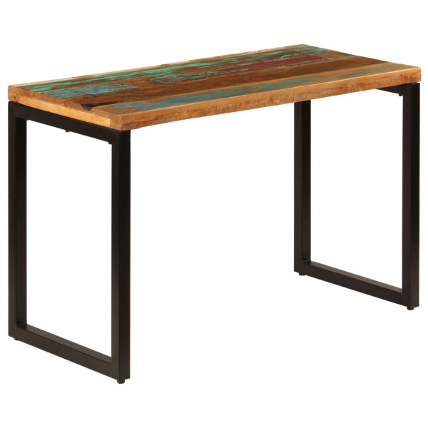 Mesa de comedor de madera maciza reciclada y acero 115x55x76 cm D