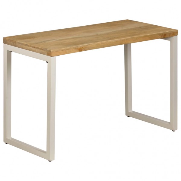 Mesa de jantar de madeira maciça de mangue e aço 115x55x76 cm D