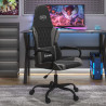 Silla gaming de masaje cuero sintético negro y gris 1