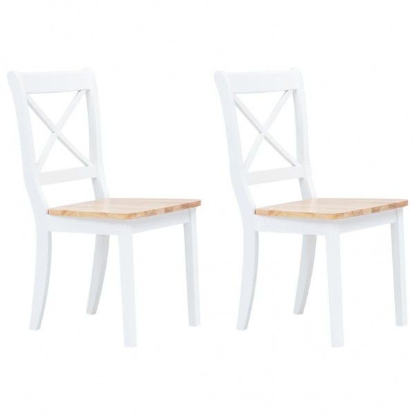 Cadeiras sala de jantar 2 portas madeira maciça borracha branca e madeira clara D
