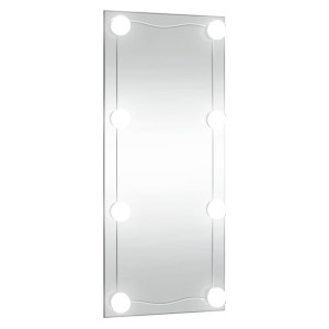 Espelho de parede retangular com luzes LED vidro 50x100 cm D