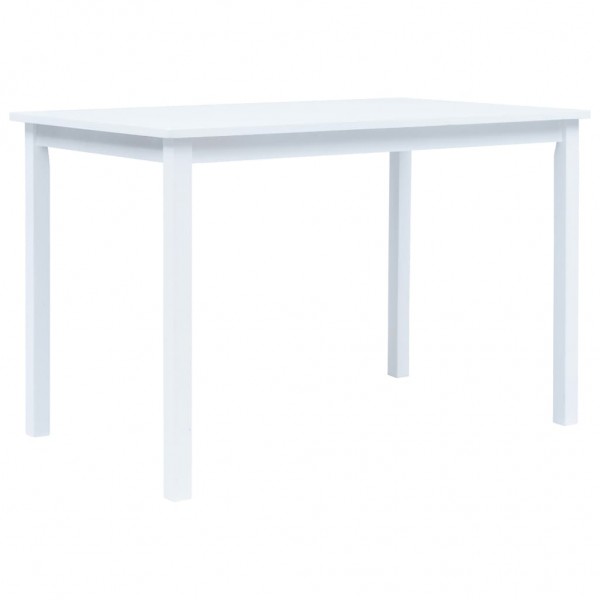 Mesa de comedor de madera maciza de caucho blanco 114x71x75 cm D