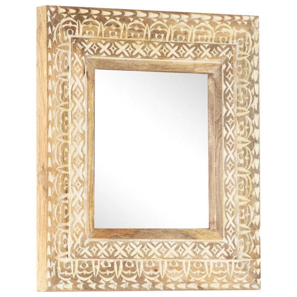 Espelho de madeira maciça de mangue 50x50x2,6 cm D