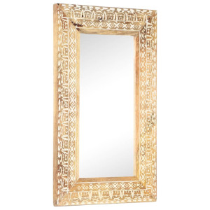 Espelho de madeira maciça de mangue 80x50x2,6 cm D