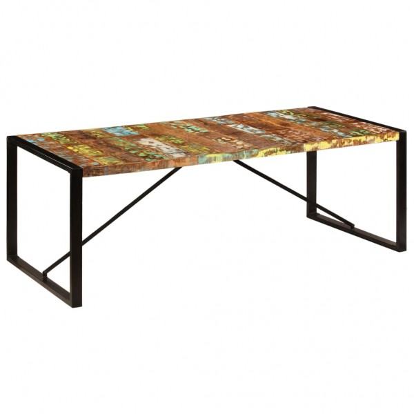 Mesa de jantar de madeira maciça reciclada 220x100x75 cm D
