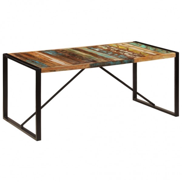 Mesa de jantar de madeira maciça reciclada 180x90x75 cm D