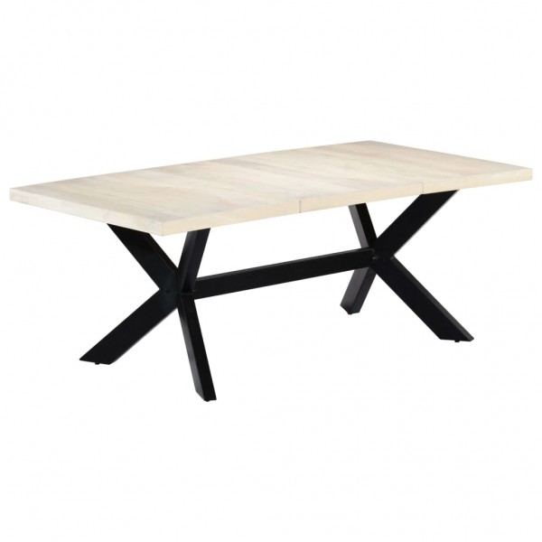 Mesa de jantar madeira maciça de mangue branco 200x100x75 cm D