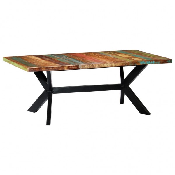 Mesa de jantar em madeira maciça reciclada 200x100x75 cm D