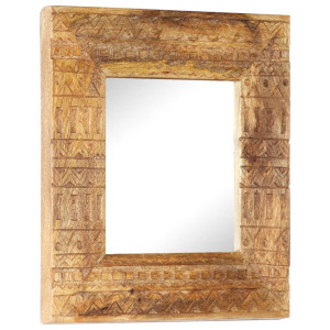 Espelho de madeira maciça de mangue 50x50x11 cm D