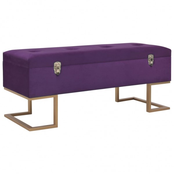 Bancos com compartimentos de veludo de cor violeta de 105 cm D
