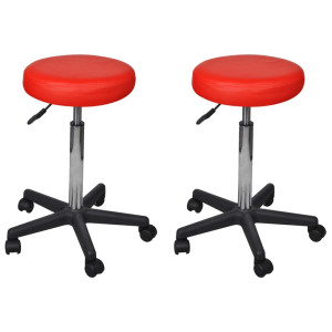 Cadeiras de escritório, de couro sintético vermelho D