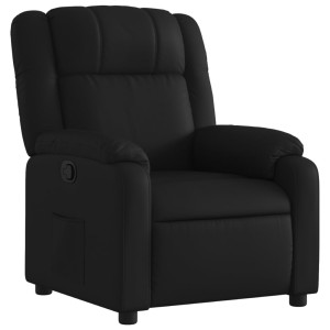 Sillón reclinable de cuero sintético negro H