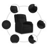 Sillón reclinable de cuero sintético negro 5