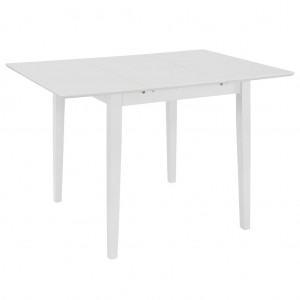 Mesa de jantar extensível branca (80-120)x80x74 cm MDF D