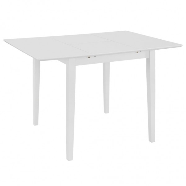 Mesa de comedor extensible blanca (80-120)x80x74 cm MDF D