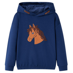 Sudadera para niños con capucha azul marino 128 D