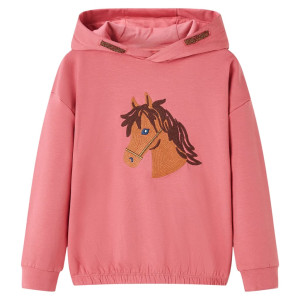 Sudadera para niños con hooda rosa palo 116 D