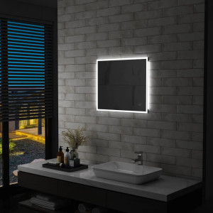 Espejo de pared de baño con LED y sensor táctil 60x50 cm D