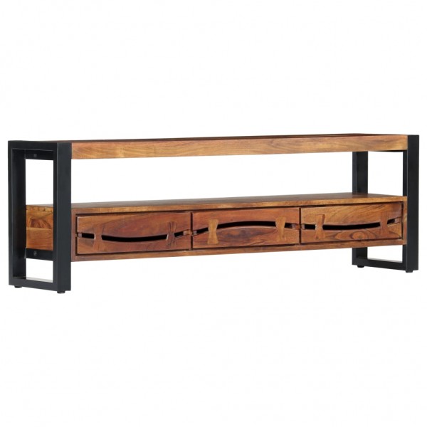 Mobiliário de TV madeira maciça de acacia 140x30x45 cm D