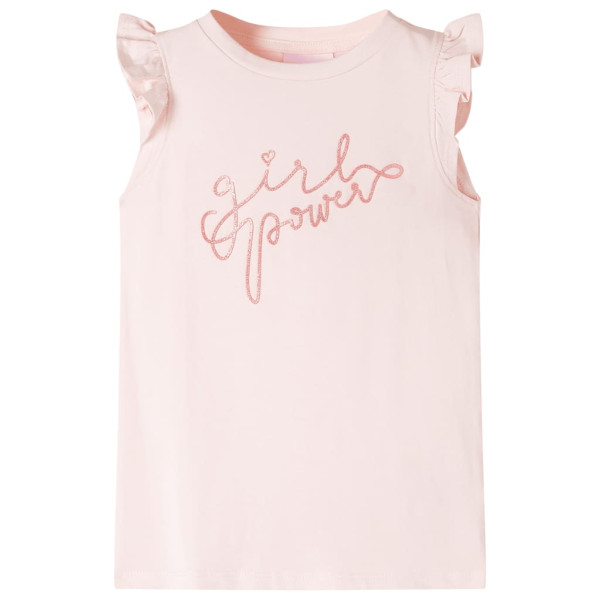 Camiseta infantil manga babado rosa suave 104 D