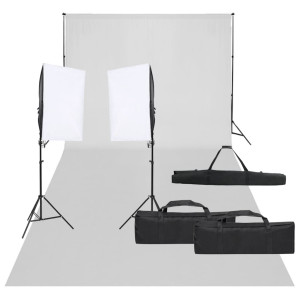 Kit de estudio fotográfico con set de luces y fondo D