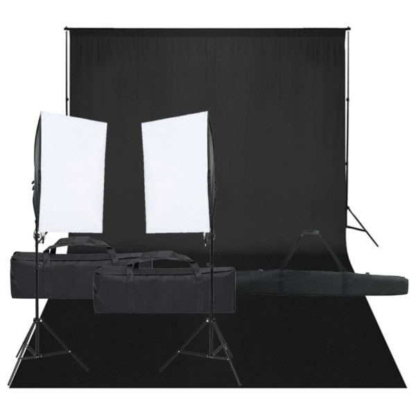 Kit de estudio fotográfico con set de luces y fondo D