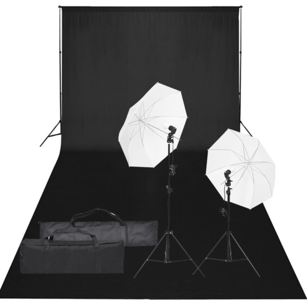 Kit de estudio fotográfico con set de luces y fondo D