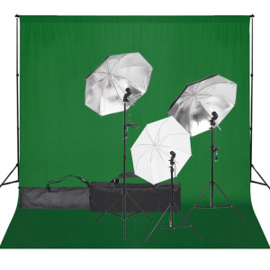 Kit de estúdio fotográfico com conjunto de iluminação e fundo D