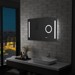 Espejo de pared de baño con LED y sensor táctil 100x60 cm D