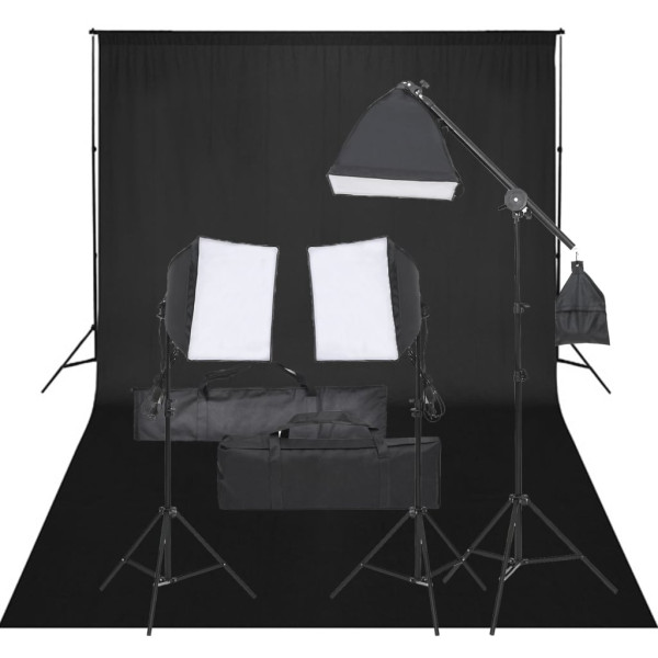 Kit de estudio fotográfico con set de luces y fondo D