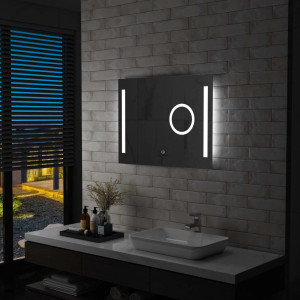 Espejo de pared de baño con LED y sensor táctil 80x60 cm D