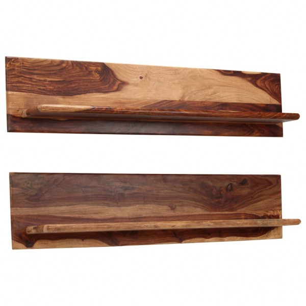 Estantes de pared 2 uds madera maciza de sheesham 118x26x20 cm D