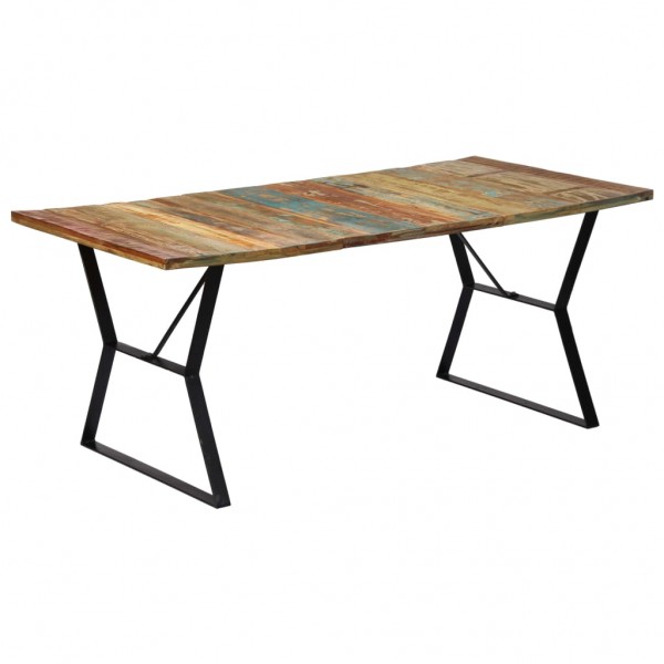 Mesa de jantar de madeira maciça reciclada 180x90x76 cm D