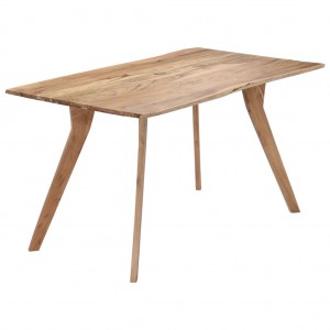 Mesa de jantar de madeira maciça de acácia 140x80x76 cm D