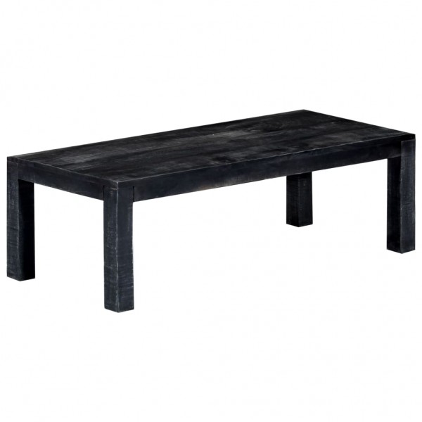 Mesa de centro de madera maciza de mango negro 110x50x35 cm D