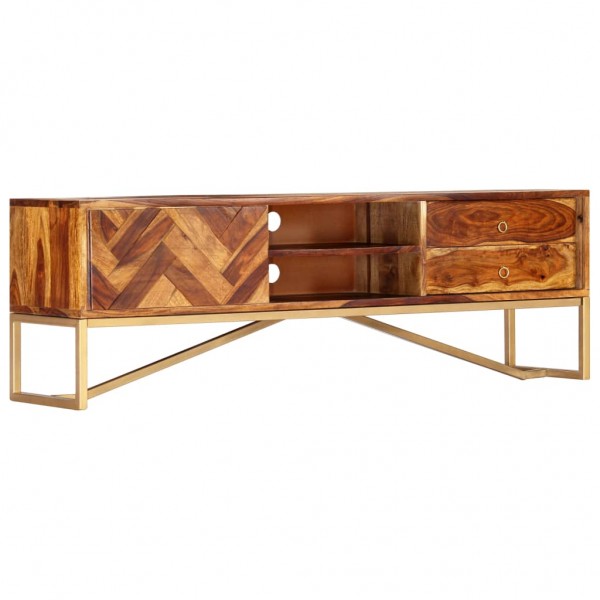 Mueble para TV madera maciza de sheesham 140x30x45 cm D