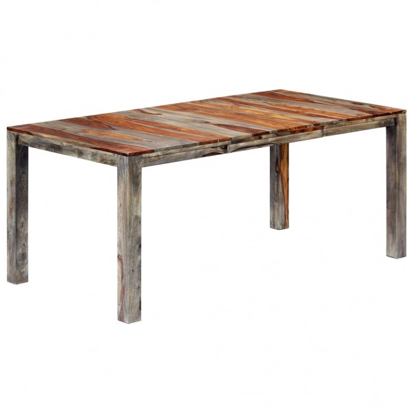 Mesa de comedor de madera maciza de sheesham gris 180x90x76 cm D