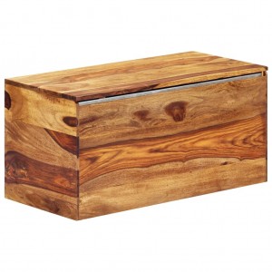 Baúl de almacenamiento de madera maciza de sheesham 80x40x40 cm D