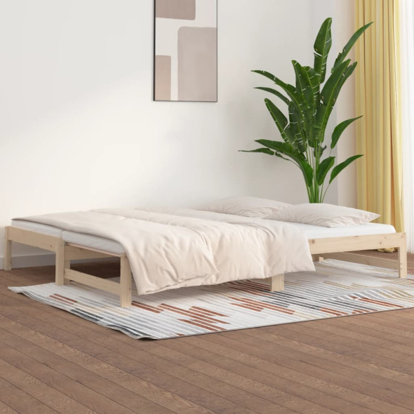 Sofá cama extraíble madera maciza de pino 2x(90x200) cm D