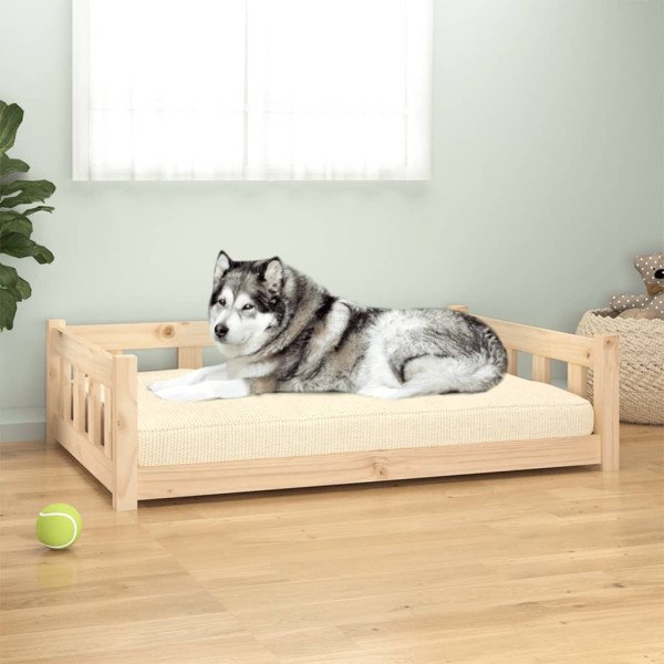 Cama para cães madeira maciça de pinho 105.5x75.5x28 cm D