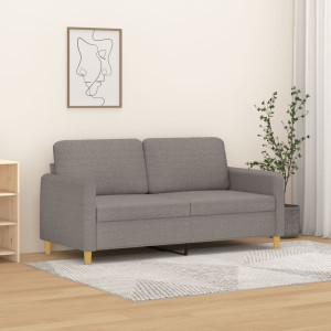 Sofá de 2 plazas de tela gris taupé 140 cm D