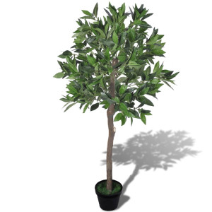 Árbol de laurel artificial con maceta. 120 cm de alto D