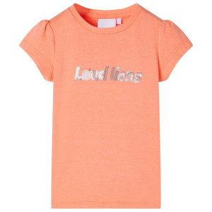 Camiseta de niños de manga casquillo naranja neón 128 D