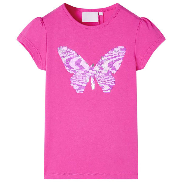 Camiseta de niños de manga casquillo rosa oscuro 104 D